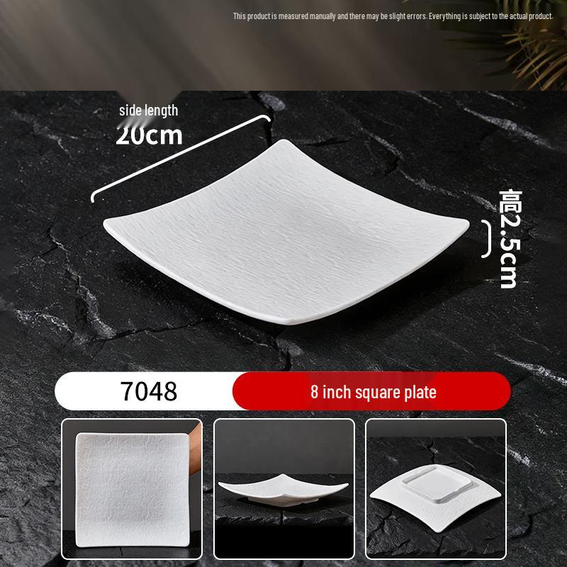 Assiette Plate Blanche Imitation Porcelaine en Mélamine - Ronde Buffet, Fondue, Dessert, Steak, Vaisselle d'Hôtel Commerciale.