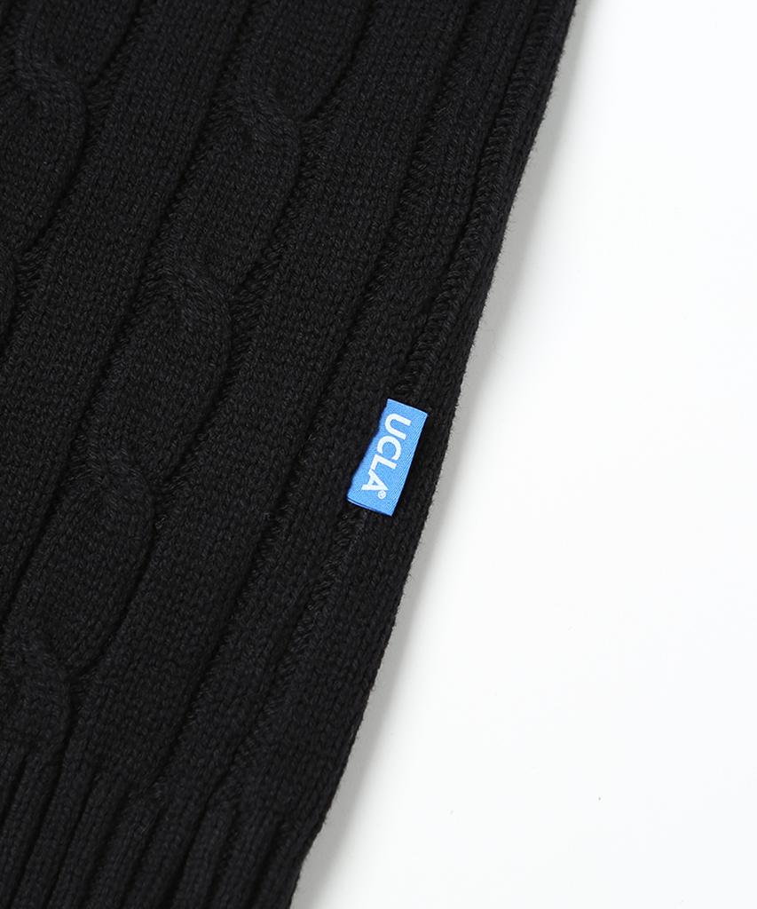 UCLA Unisex Round Neck Cable Knit [Black](Uzalk8A_39)