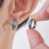 Vnox Celtic Hoops Turquoise Earrings for Men Boyfriend Gifts, Vintage Jewelry Stainless Steel Men's Hoop Sleeper Huggie Earring