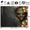 2D flat, elegant black and gold mask-themed party background - versatile for weddings, birthdays, and masquerade parties