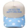 PRETTY GIRLS HAIR Fun Embroidery Color Matching Truck Driver Hat Men's and Women's Casual Sun Hat