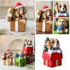Cute Gift Puppy Resin Desktop Ornament For Holiday Scene Display