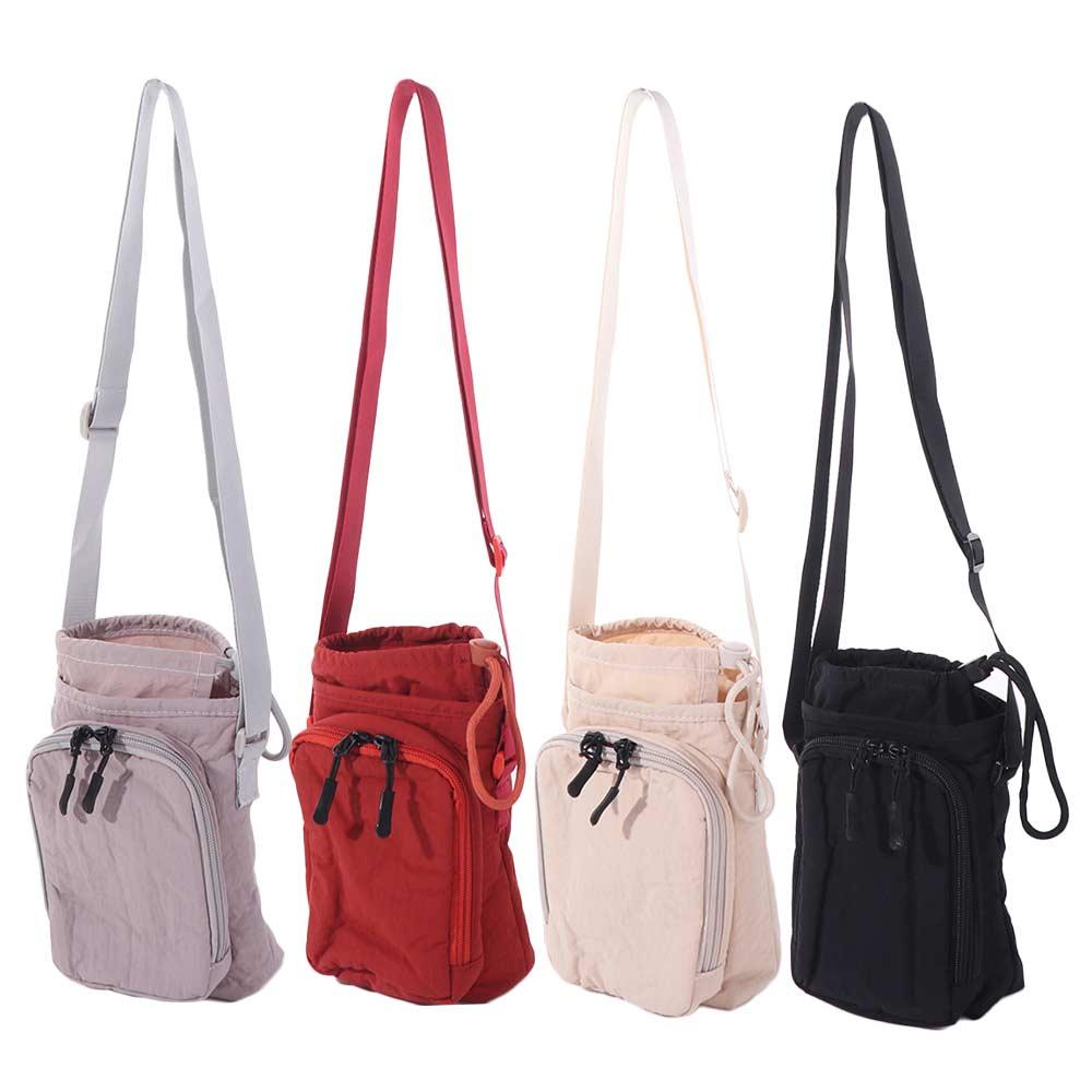 

Canvas Crossbody Mobile Phone Bag Drawstring Water Cup Bag Shoulder Water Bottle Bag Mobile Phone красный
