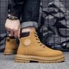 [FleurUneffe] Men's Engineer Boots Lace-Up Outdoor Boots Hiking Trekking Shoes (s192) (Yellow 27 cm)