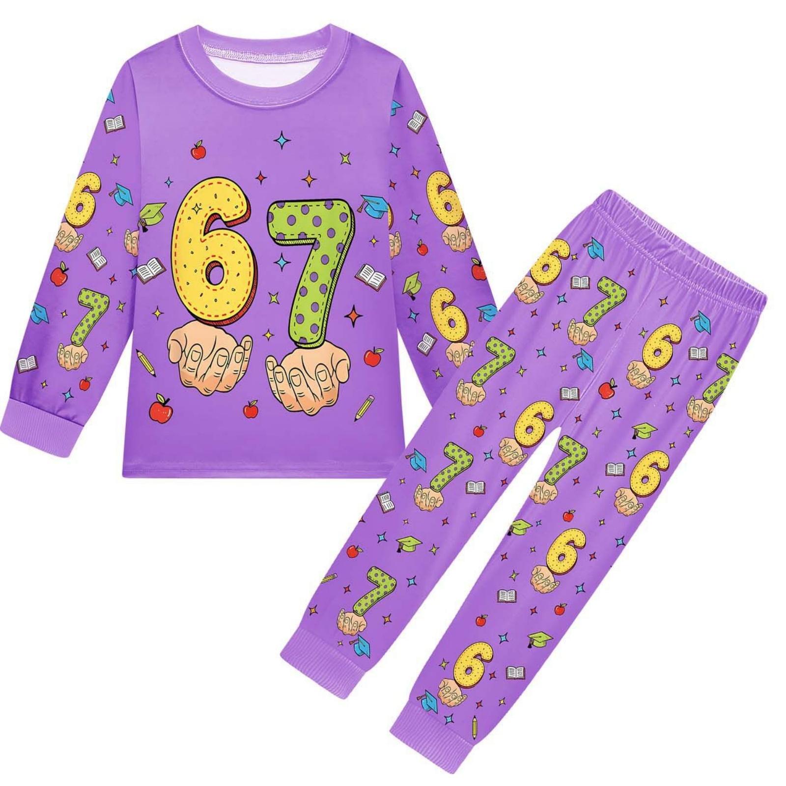 Fashion Children s Two Piece Set For Boys And Girls (Pants+Top) 160 фиолетовый