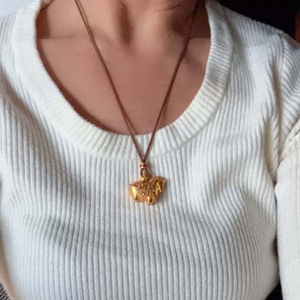Orichalum Plating Zodiac Horse Necklace Luxury Golden Horse Pendant Wedding Gifts