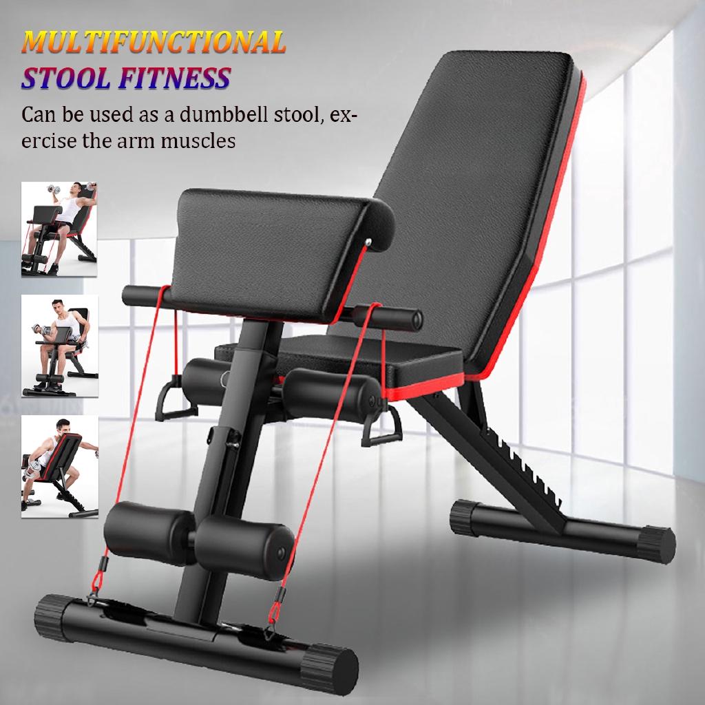 Household Indoor Fitness Equipment Workout Gym Exercise Training Tool Dumbbell Bench Sit Up Stool Fitness Black+Red