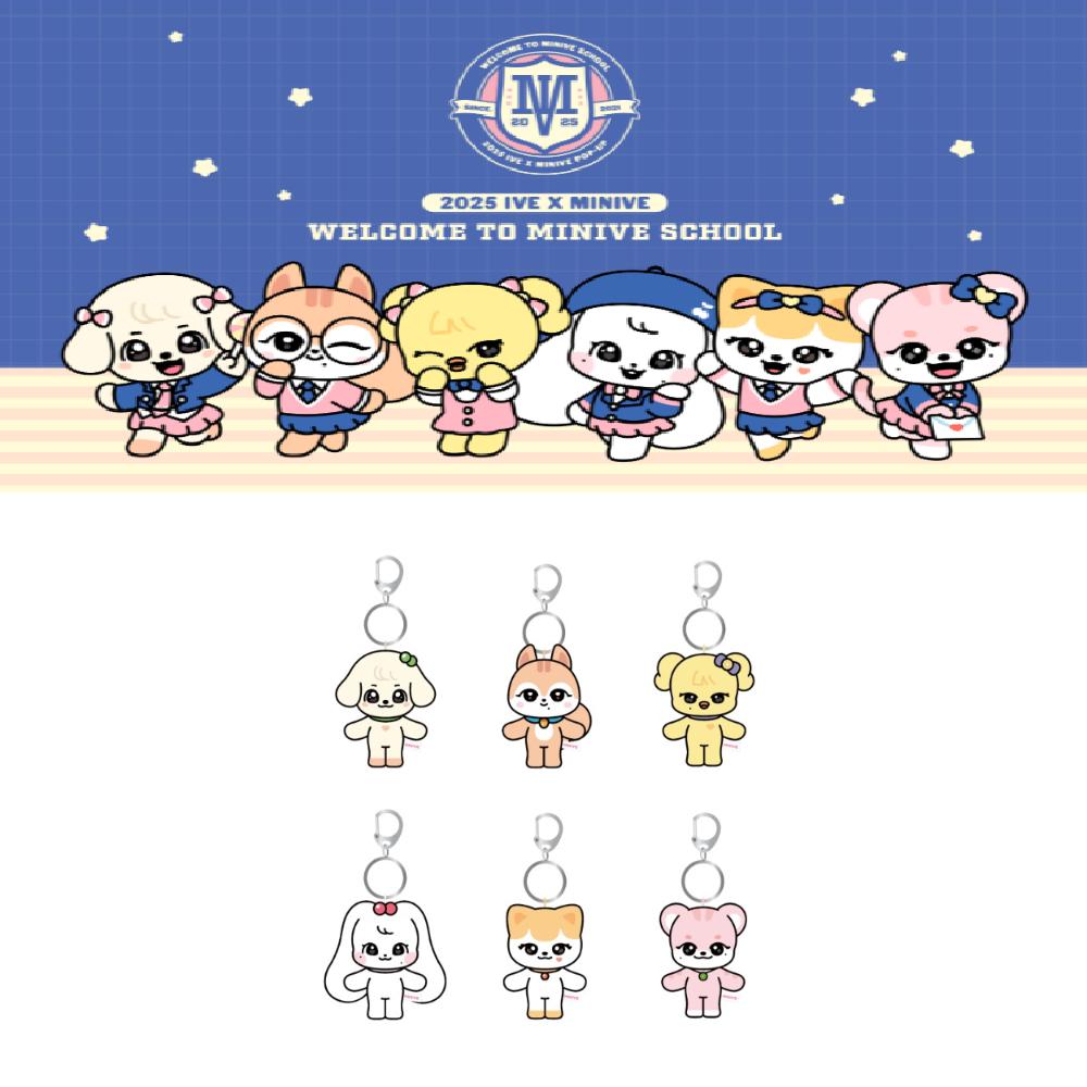 

Предзаказ 2025 IVE X MINIVE POP-UP Добро пожаловать в школу MINIVE 10 см Плюшевый брелок GANGANJI