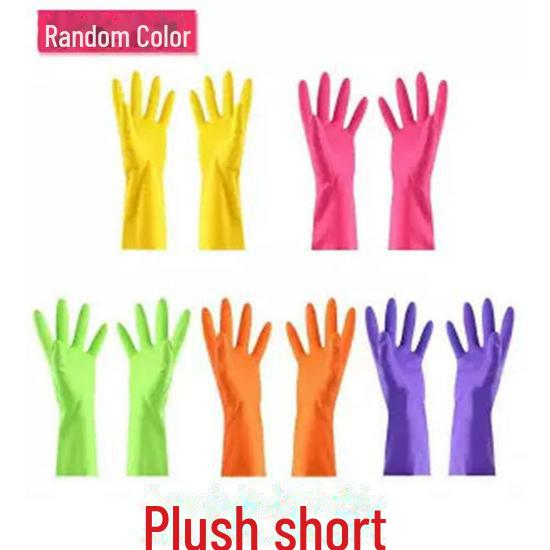 Women's Winter Kitchen Gloves: Thick Rubber, Velvet-Lined for Dishwashing and Laundry