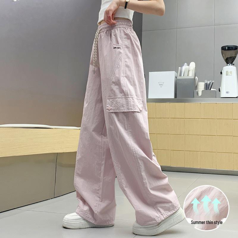 Girls' Summer Hip Hop Cargo Pants: Quick-Dry, Anti-Mosquito for Junior High Dance