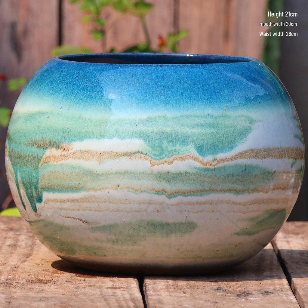 Extra Large Ceramic Pottery Flower Pot for Indoor Green Plants, Coarse Pot Ideal for Monstera and Other Large Plants