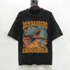 Bombardino Crocodilo Italian Brainrot Washed T Shirt Streetwear Hip Hop Casual Tshirt  Tees Men Women Short Sleeve Oversize