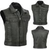 Gilet, Ottimo Bottone con Cerniera, Motociclista, Gilet in Pelle Casual, Gilet da Uomo