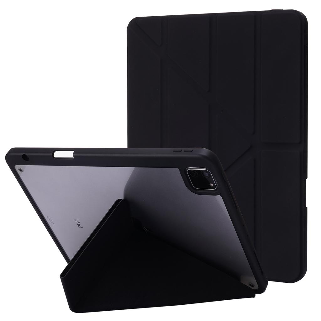 For iPad Air 13 (2025)/(2024)/Pro 12.9 (2022) (2021) (2020) Case PU Leather+TPU+Acrylic Smart Tablet Cover with Origami Stand