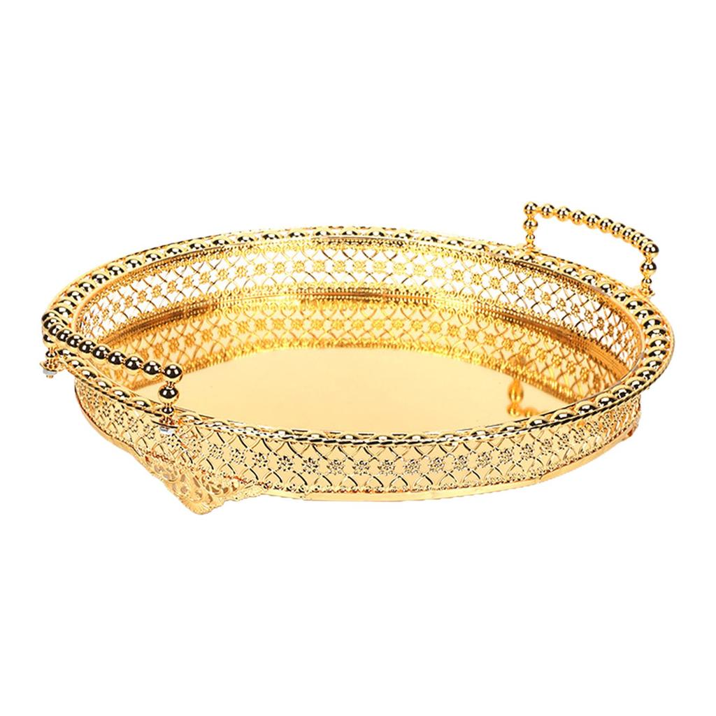 Fruit Basket Organizer Metal Plate for Dresser Dining Room Centerpiece Aureate