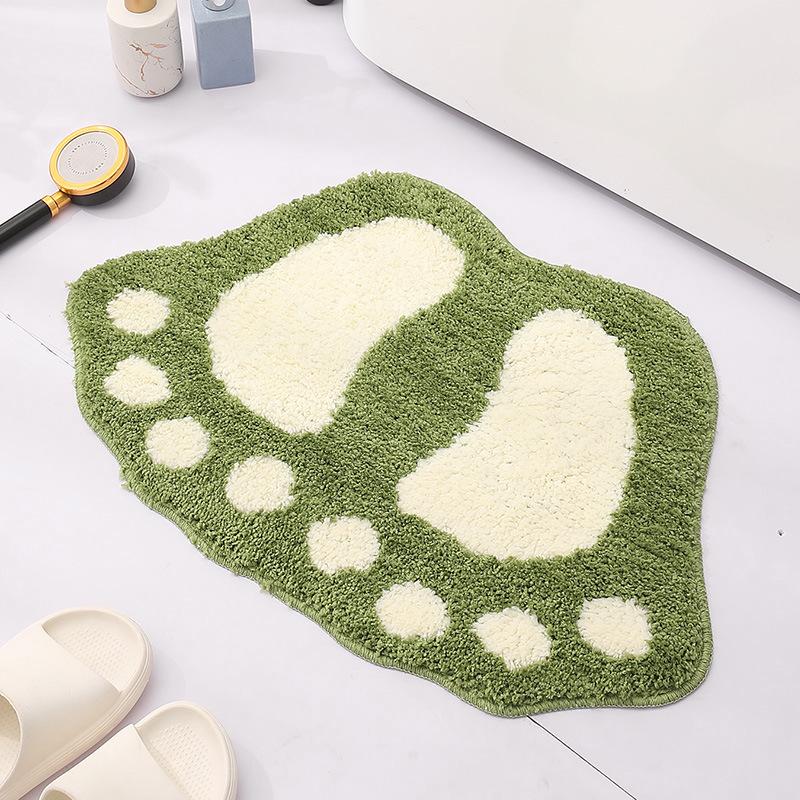Cartoon Foot Shaped Toilet Mat Absorbent Non-Slip Mats Comfortable Resistant Carpet Washable Household Door Pads Nordic Style Thickened Bathroom Mat