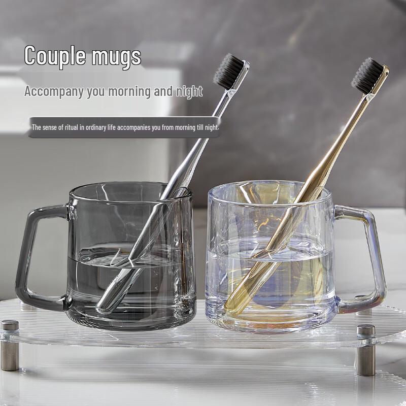 YIXI Glass Mouthwash Cup Set with Tray