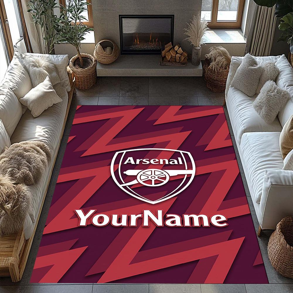 Arsenal Customizable Name Floor Rug Office Rug Suitable for Outdoor Dormitory Living Rooms Bedrooms Antislip Carpet Decorate Offices