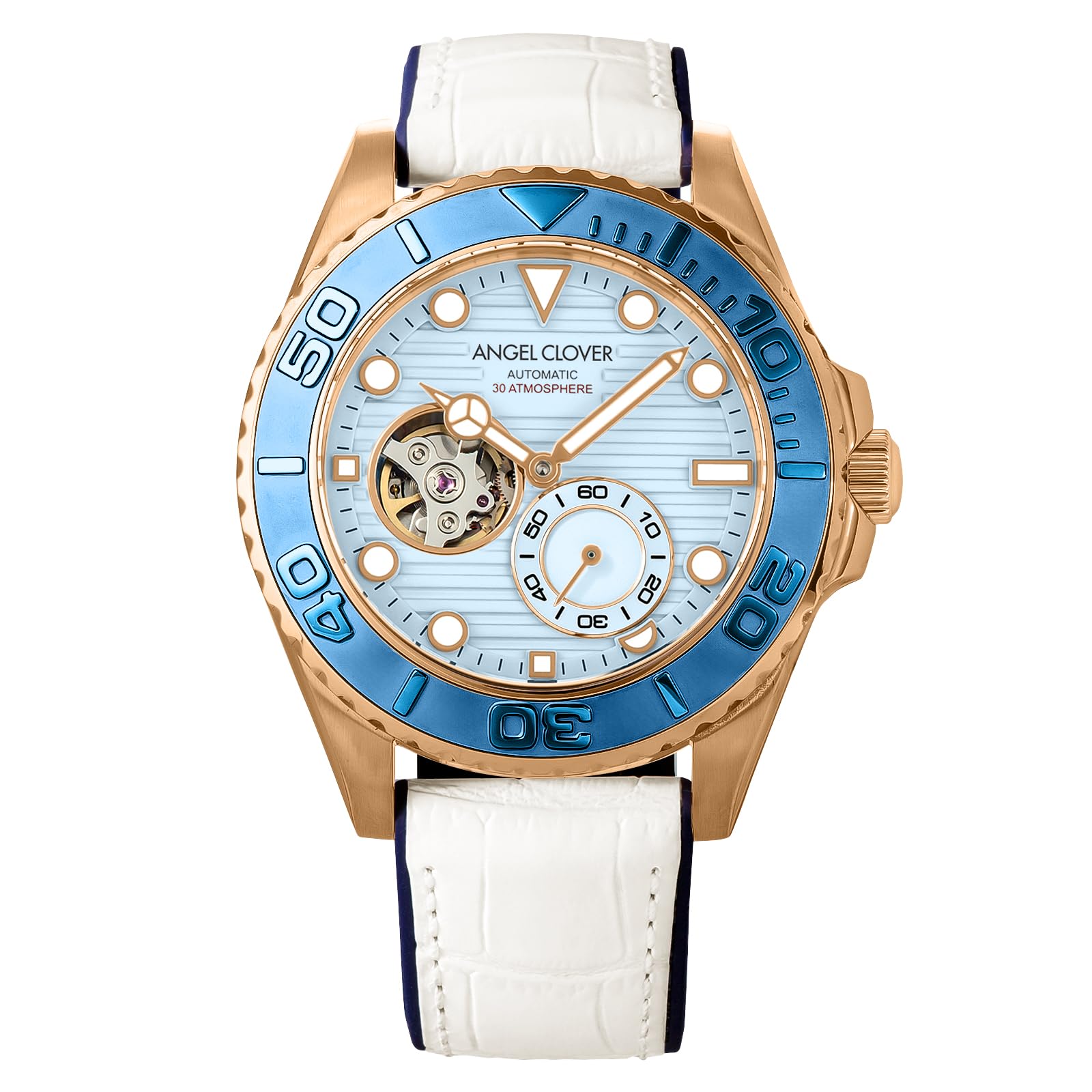 Sea Cruise Automatic 30 ATM Water Mineral Light Blue [Angel Clover] Watch, Self-winding, Resistant, Glass, Dial, SCA44PIBU-WH, Men s [Authentic]
