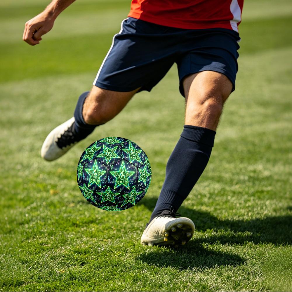 1pc Music Star Notes Theme Soccer Ball Football, Size 5, Lightweight PVC, Outdoor Training Soccer Ball,Gift j61462