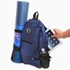Aurorae Yoga Mat Sports Bag Crossbody Sling Backpack Multi-Purpose (Blue)