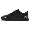 Fashion Black Men's Low Top Board Shoes Men Designer Rivet Bling Punk Board Shoes Fashion Flat Casual Lace-Up Punk Style Cement Ground
