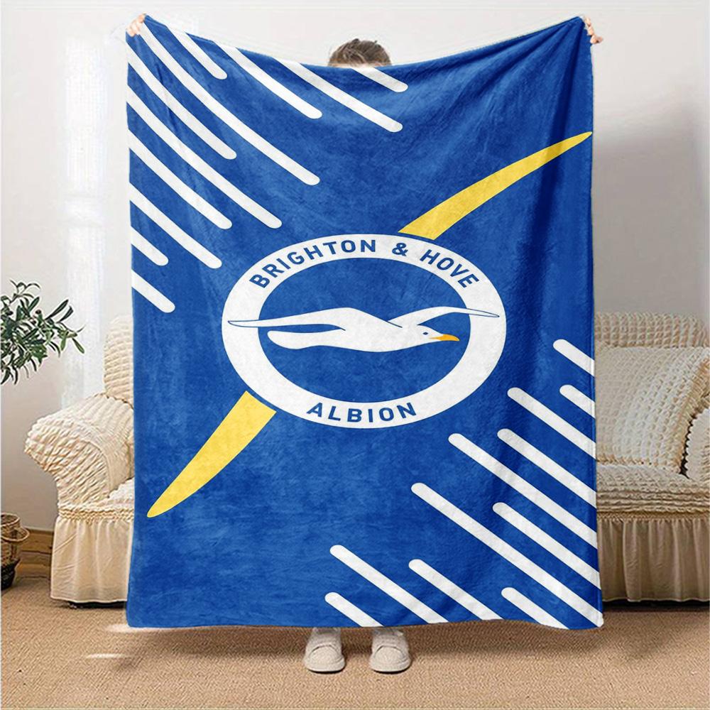 Brighton & Hove Albion Print Flannel Blanket High Quality Warm Comfortable Cover for All Seasons Perfect for Gifts Home Decor