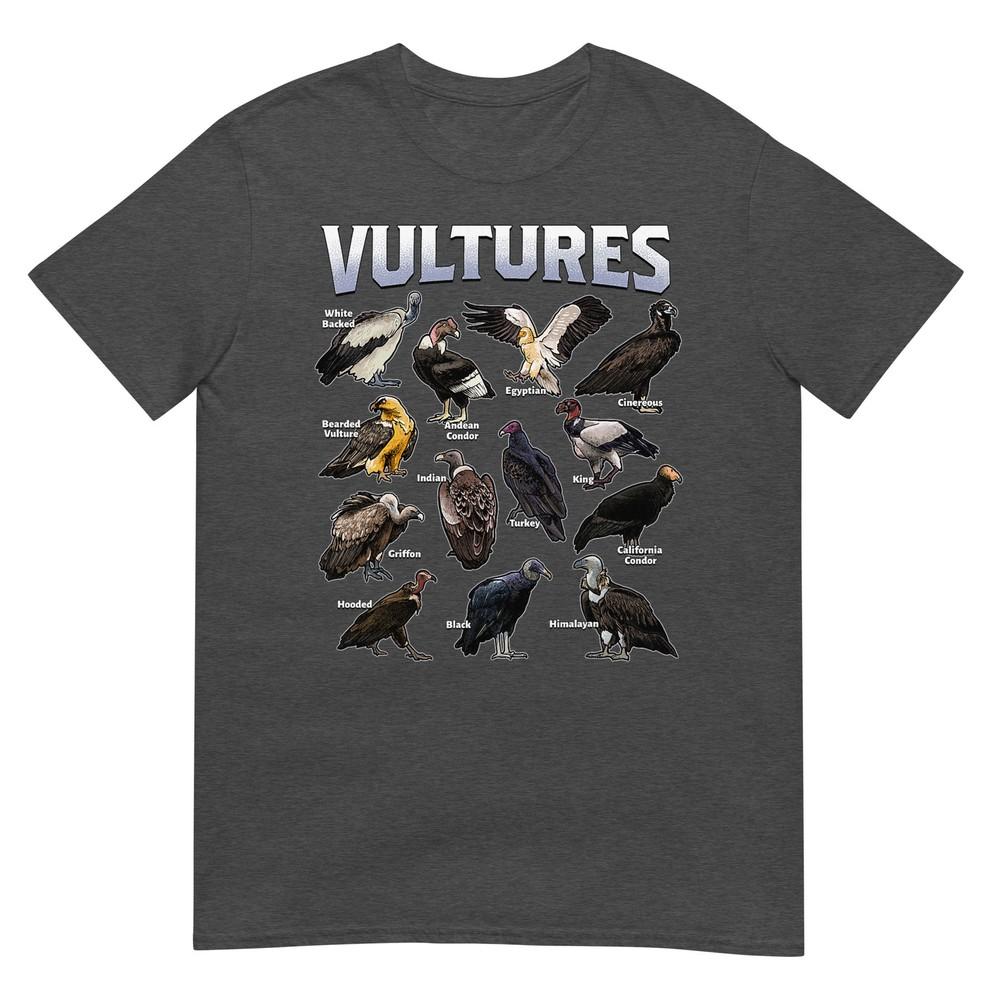 Vulture Species Guide Illustration Birdwatching Design Tshirt