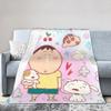 Crayons Shin Chans Anime Blankets Flannel Spring/Autumn Portable Warm Throw Blankets for Bedding Travel Plush Thin Quilt