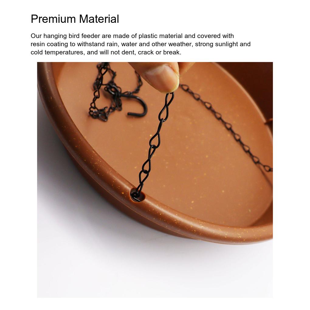 Bird Feeder Bath Tray Hanging Style Water Drinker Large Capacity Food Feeding Trays Pet for Patio Backyard Decor