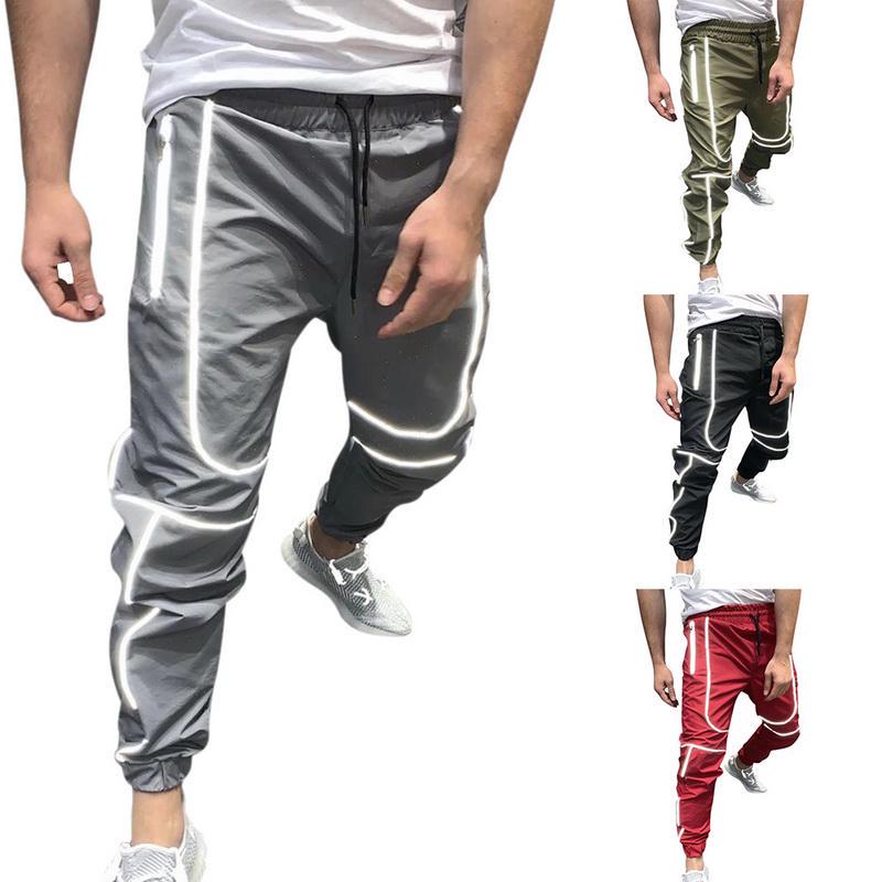 Buy Men 'S Stylish Elastic Waist Solid Color Drawstring Pants Jogging ...