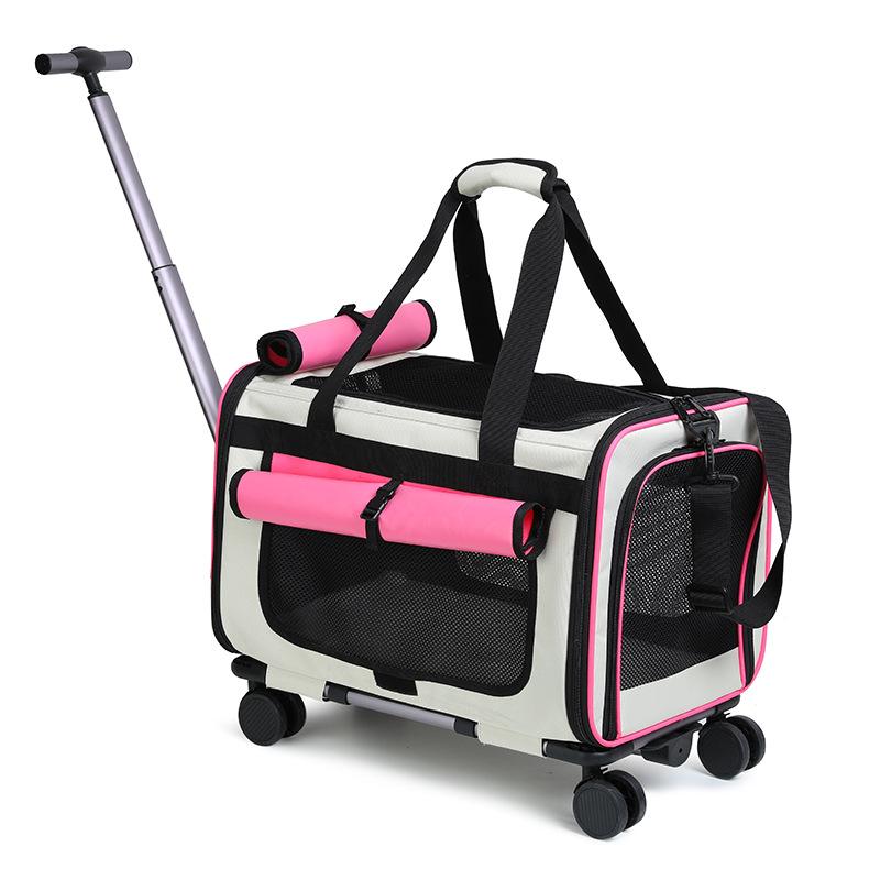 Nuova Valigia Trasportino Portatile per Gatti con Ruote per Cani e Gatti Piccoli, Grande Capacità, Borsa da Viaggio per Animali Domestici all'Aperto