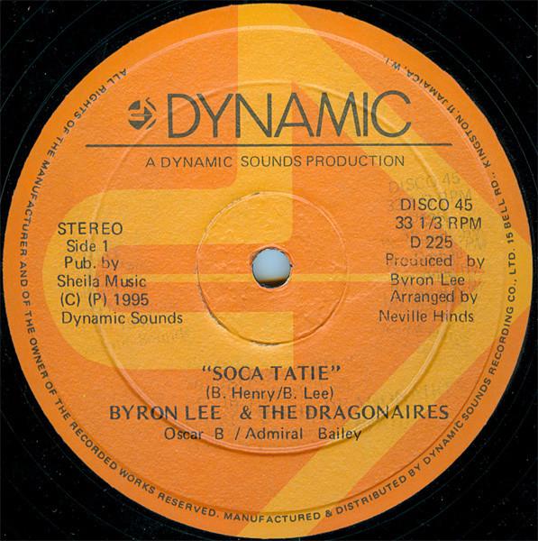 

12inch Record BYRON LEE THE DRAGONAIRES Soca Tatie D225 1995 Jamaica Reggae Ska Dub Used