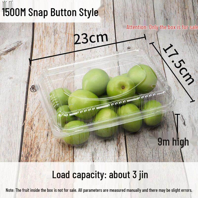 Disposable Transparent Rectangular Fruit Salad Box with Lid for Freshness Preservation