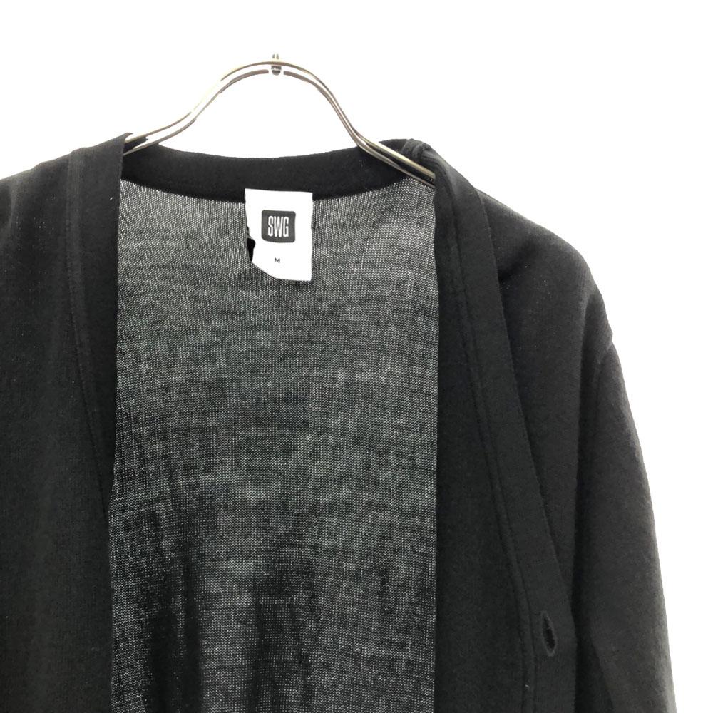 SWAGGER Made in Japan Wool Blend Long sleeve knit cardigan M Black x gray Men's Used