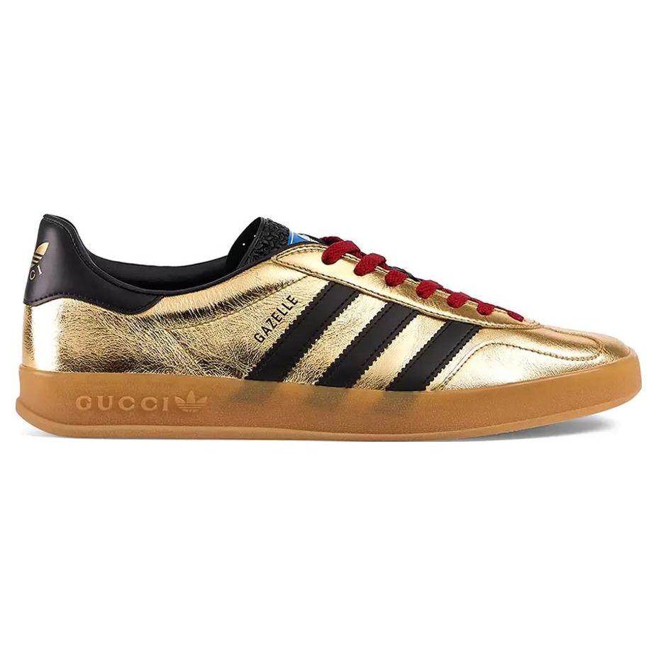 Adidas Leather Low-Top Lace-Up Training Shoes Women Sneakers Gold 707861 AAA2M 8043