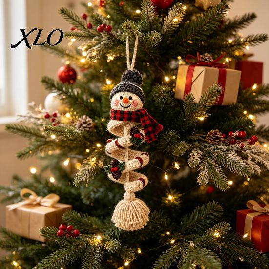 Personalized Handmade Keepsakes Crochet Spiral Ornament DIY Kit for Adults, Beginners, Christmas Craft Set Fun Winter Indoor Activities with