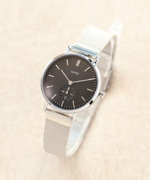 [LLOYD] LLOYD Elmate Simple Dial Black Silver Mesh Watch LL2M19304M LL2M19304MBS