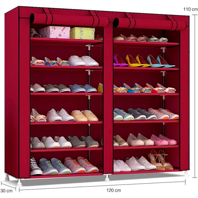 Stoffschuhschrank mit Reißverschlusstüren Nyana Home 110x120x30cm