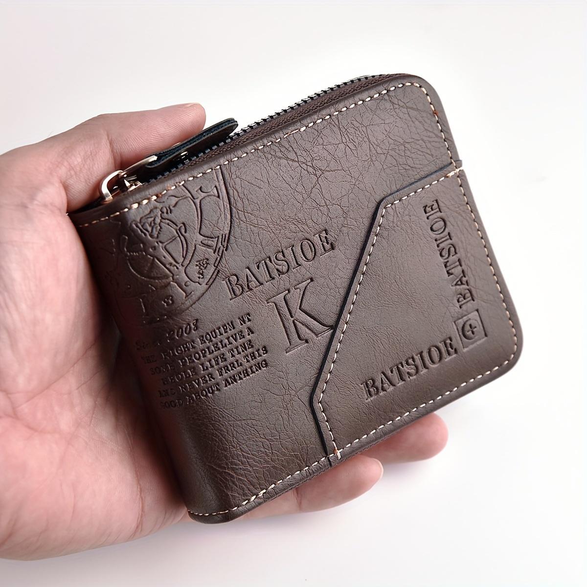 

Men s Vintage-Style Business Wallet with Embossed Letters, Credit Card Holder - Perfect Gift for Him темно-коричневого