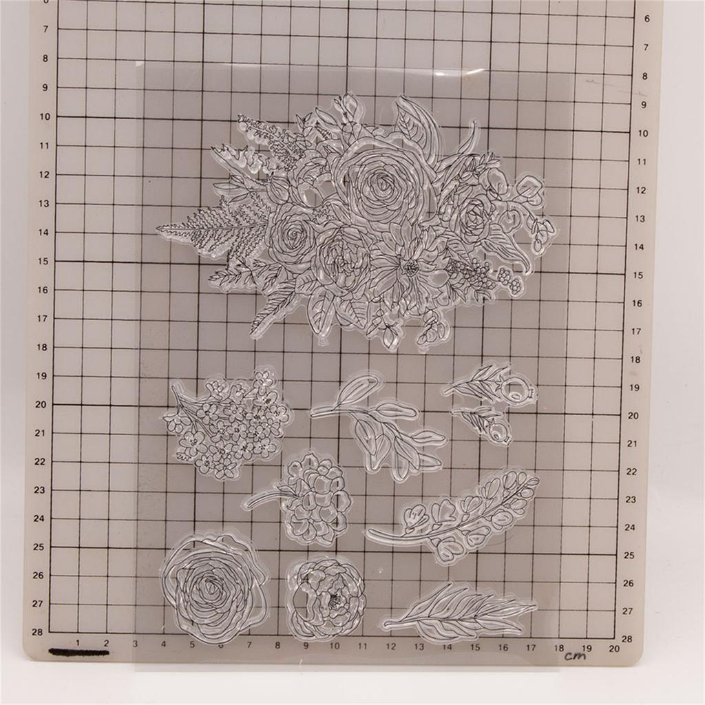Silikon Siegelstempel Blume Klarsichtstempel DIY Scrapbooking Kartenherstellung Prägen Fotojournalalbum Dekorativer Stempel