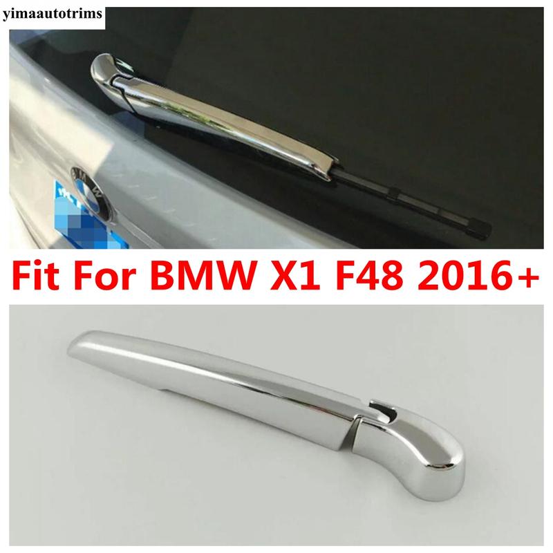 For BMW X1 F48 2016 -  Car Rear Tail Window Rain Wiper Windshield Decoration Protection Cover Trim ABS Chrome Accessories