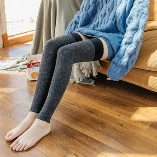 Chaussettes chaudes en laine pour femmes japonaises, longueur genou, pour l'automne et l'hiver