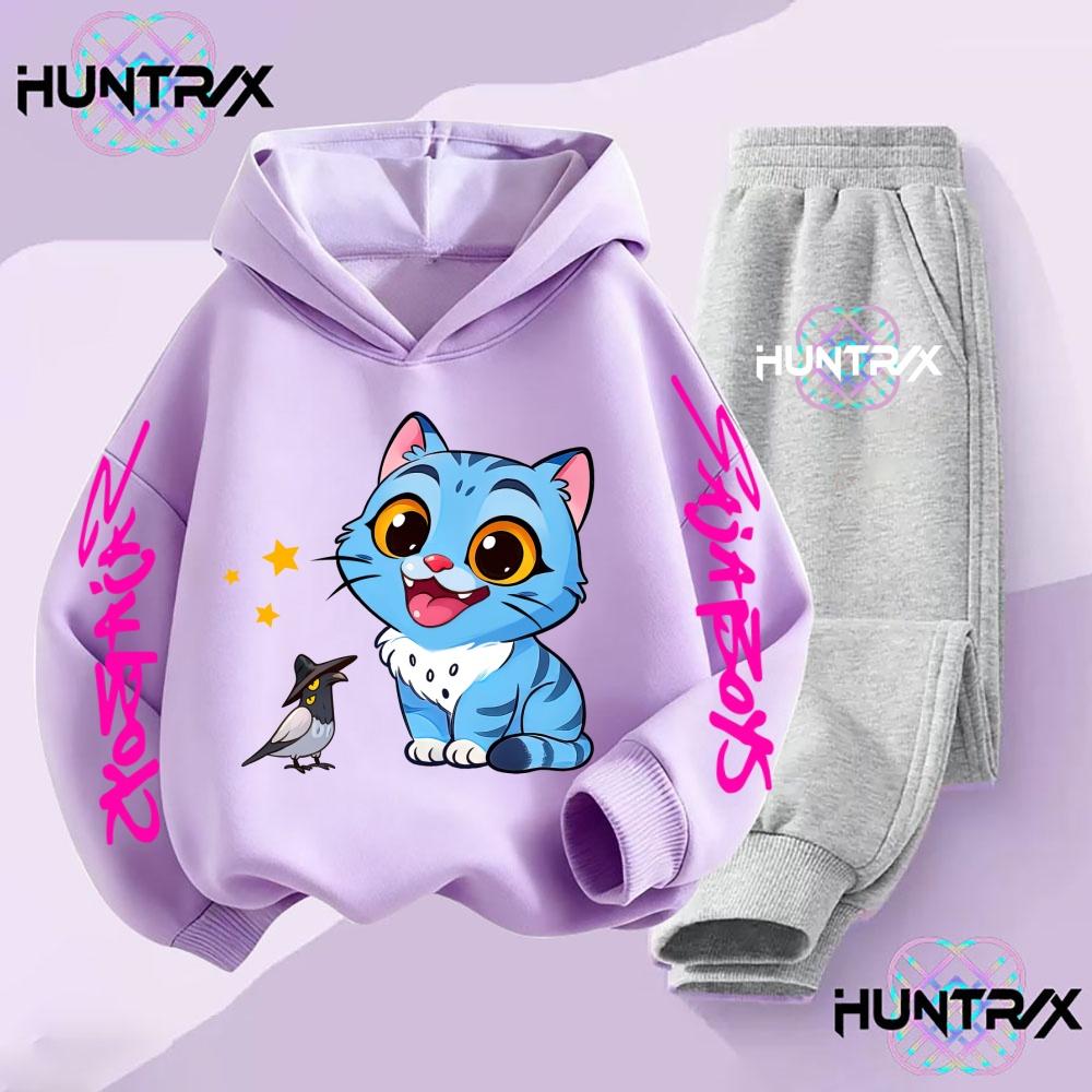 Dětská podzimní Kpop mikina s kapucí Demon Hunters Set 3-14L Chlapci Dívky Sportovní oblečení Aktivní oblečení