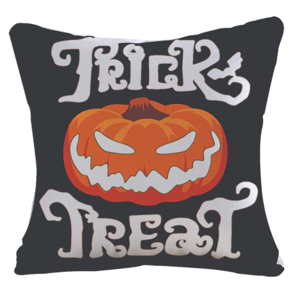Happy Halloween Cute Spooky Pumpkin Bat Print Pattern Cushion Cover Home Living Room Sofa Decor Throw Pillow Cover 45x45cm