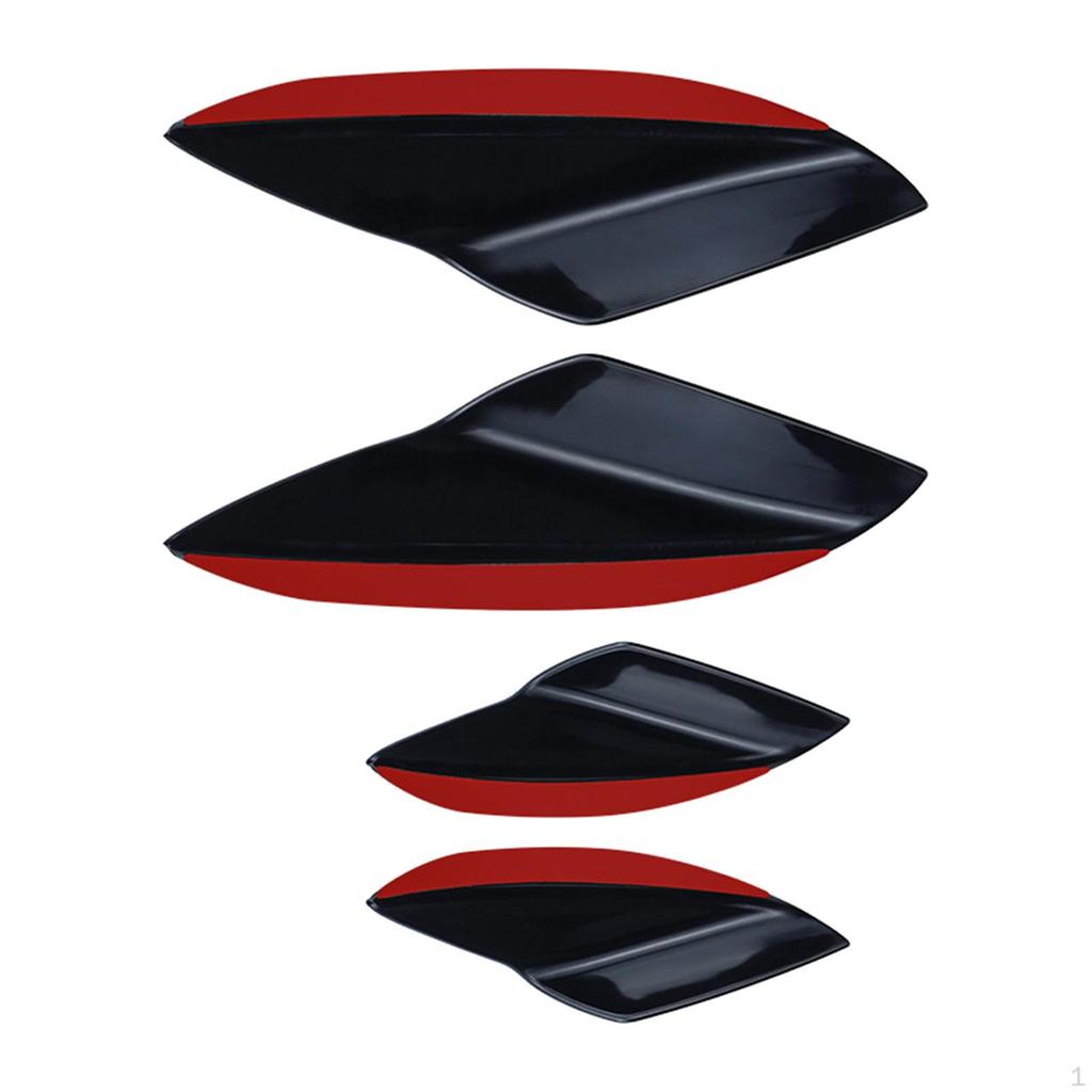 4 Pieces Universal Car Spoiler Canards Kit Diffuser Soft Automotive Supplies Auto Anti