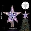 LED Christmas Tree Top Decorative Lights Glowing Xmas Tree Topper Glitter Shining Star Snow Lamp Ornaments Party Supplies