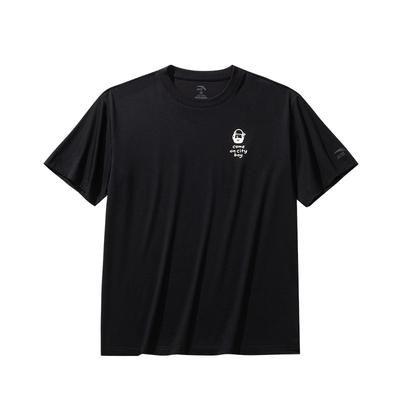 Comfortable Loose Casual Letter Print Round Neck Versatile Simple Moisture Wicking Short Sleeve T-Shirt Men Tops Basic-Black 952528102-8