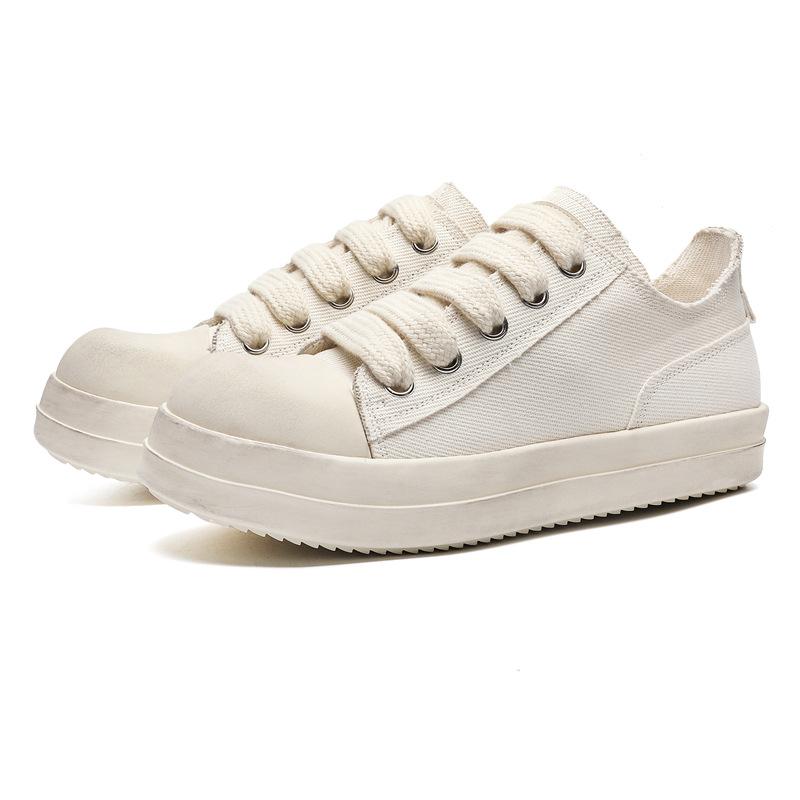 Big Head Casual Canvas Shoes Thick Shoelaces Low Top Old Dirty Shoes Thick Sole Heightening Board Shoes