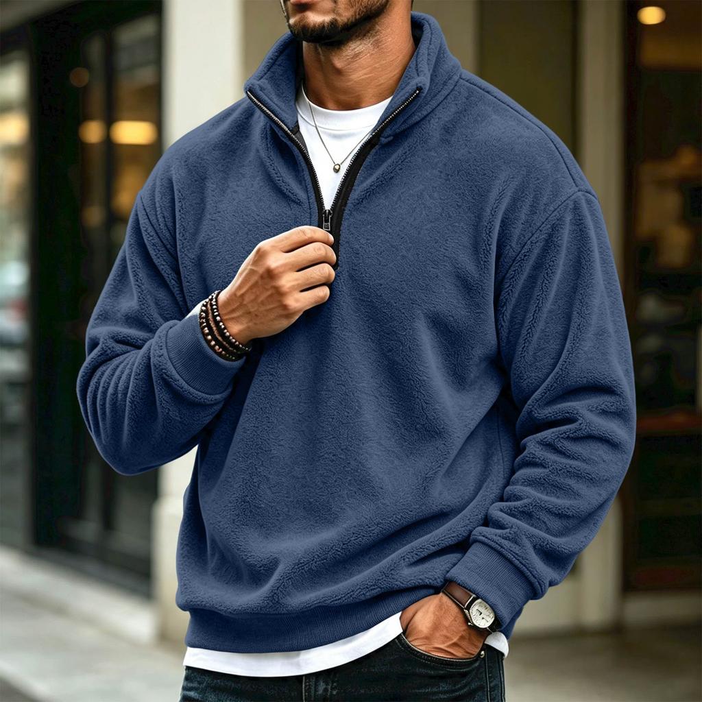 Men's Casual Quarter-Zip Long Sleeve Sweatshirt